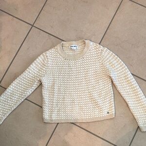 DKNY Cream Knit Crew Neck Sweater
